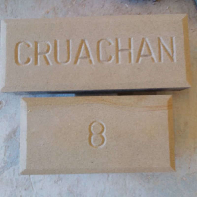 Stone Carved House name and number plate
